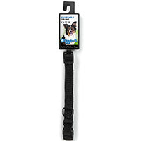 Boss Pet PDQ 2938003 Adjustable Dog Collar, 12 to 18 in L Collar, 5/8 in W Collar, Nylon, Black