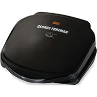 George Foreman GR10B Plate Grill, 18 in W Cooking Surface, 18 in D Cooking Surface, 760 W, 120 V, Black, Digital Control