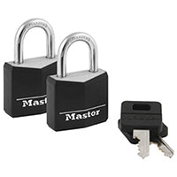 Master Lock 131T Padlock, Keyed Alike Key, 3/16 in Dia Shackle, Steel Shackle, Brass Body, 1-3/16 in W Body