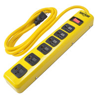 CCI 5139N Power Outlet Strip, 6 ft L Cable, 6 -Socket, 15 A, 125 V, Yellow