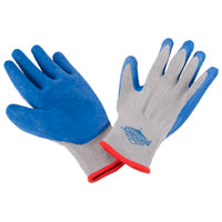 Diamondback GV-SHOWA/L Gripper Work Gloves, Men & Women, 10 in L, Knit Liner Cuff, Rubber Latex Coating, Grey & Blue