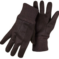 BOSS 4021 Work Gloves, Men's, L, 9-1/2 in L, Knit Wrist Cuff, Cotton, Brown