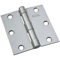 National Hardware N139-808 Broad Hinge, 3 in W Frame Leaf, 0.088 in Thick Frame Leaf, Cold Rolled Steel, Steel, 50 lb