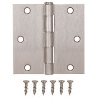 ProSource 20338SNX Square Corner Door Hinge, Steel, Satin Nickel, Loose Pin, 180 deg Range of Motion