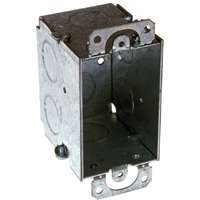 RACO 560 Switch Box, 1 -Gang, 1 -Outlet, 8 -Knockout, 1/2 in Knockout, Steel, Gray, Galvanized, Thread Mounting