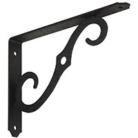 National Hardware 152BC 229427 Shelf Bracket, 80 lb, 8 in L, 0.94 in H, Steel, Antique Black