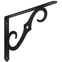 National Hardware 152BC 229450 Shelf Bracket, 100 lb, 10 in L, 0.94 in H, Steel, Antique Black