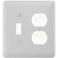 Amerelle 935TDW Wallplate, 5 in L, 4-5/8 in W, 2 -Gang, Steel, White