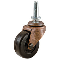 Shepherd Hardware 9347 Swivel Caster, 1-5/8 in Dia Wheel, Rubber Wheel, Black, 70 lb