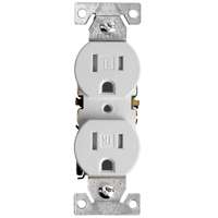 Eaton Wiring Devices TR270W Duplex Receptacle, 2 -Pole, 15 A, 125 V, Push, Side Wiring, NEMA: 5-15R, White