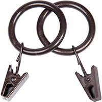 Kenney KN75003 Curtain Clip Ring, Metal, Dark Brown