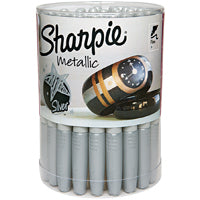 Sharpie 9597 Metallic Permanent Marker, Fine Lead/Tip, Silver Lead/Tip