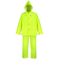 Diamondback OX025PU-M Rain Suit, M, 28-1/2 in Inseam, Polyester, Hi-Viz Yellow, Comfortable Oxford Polyester Collar