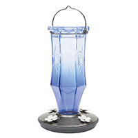 Perky-Pet 8129-2 Bird Feeder, Sapphire Starburst Vintage, 16 oz, 4 -Port/Perch, Glass, Blue, 8-1/2 in H