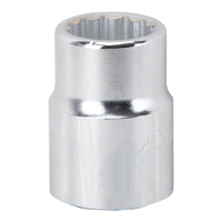 Vulcan MT-SM6022 Drive Socket, 22 mm Socket, 3/4 in Drive, 12-Point, Chrome Vanadium Steel, Chrome