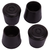 ProSource FE-50637-B Furniture Leg Tip, Round, Rubber, Black, 1-1/8 in Dia, 1.6 in H