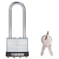 ProSource Padlock, Keyed Alike Key, Long Shackle, 1/4 (6.3) in (mm) Dia Shackle, Steel Shackle, Steel Body