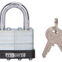 ProSource Padlock, Keyed Alike Key, Standard Shackle, 9/32 (7.1) in (mm) Dia Shackle, Steel Shackle