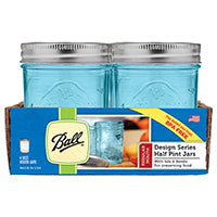 Ball 1440069053 Canning Jar with Lid and Band, 1/2 pint Capacity, Glass