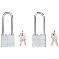 ProSource Padlock, Keyed Alike Key, Standard Shackle, 1/4 (6.3) in (mm) Dia Shackle, Steel Shackle