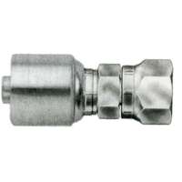 GATES MegaCrimp G25170-0606 Hose Coupling, 9/16-18, Crimp x JIC, Straight Angle, Steel, Zinc