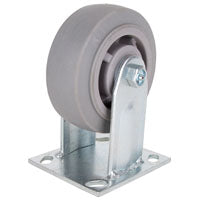 ProSource JC-T03 Rigid Caster, 5 in Dia Wheel, 2 in W Wheel, Thermoplastic Rubber Wheel, Gray, 450 lb