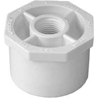 LASCO 438247BC Reducing Bushing, 2 x 1/2 in, Spigot x FNPT, PVC, White, SCH 40 Schedule