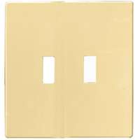 Eaton Wiring Devices PJS2V Wallplate, 4-7/8 in L, 4.94 in W, 2 -Gang, Polycarbonate, Ivory, High-Gloss