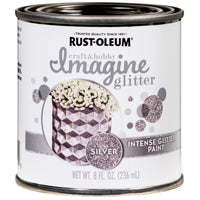 TESTORS Imagine Craft & Hobby 345699 Intense Paint, Glitter Silver, 8 oz, Can