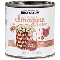 TESTORS Imagine Craft & Hobby 349200 Intense Paint, Glitter Rose Gold, 8 oz, Can