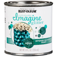 TESTORS Imagine Craft & Hobby 350118 Intense Paint, Glitter Aqua, 8 oz, Can