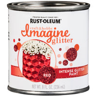 TESTORS Imagine Craft & Hobby 350119 Intense Paint, Glitter Red, 8 oz, Can