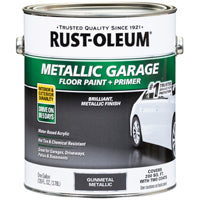 RUST-OLEUM 349353 Concrete and Garage Floor Paint, Metallic, Gun Metal, 1 gal