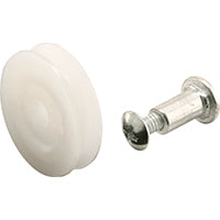 Prime-Line B 551 Door Roller, 1 in Dia Roller, 7/32 in W Roller, Nylon, White, 2-Roller, Bottom Mounting