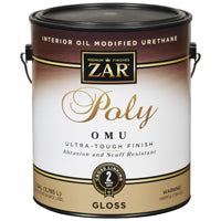 ZAR 36013 Polyurethane Paint, Gloss, Liquid, Milky Clear, 1 gal, Can