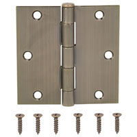 ProSource 20338ABX Square Corner Door Hinge, Steel, Antique Brass, Loose Pin, 180 deg Range of Motion