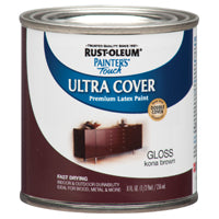 RUST-OLEUM PAINTER'S Touch 1977730 Brush-On Paint, Gloss, Kona Brown, 0.5 pt Can