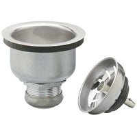 Plumb Pak PP5413 Basket Strainer with Locking Shell, Stainless Steel, For: 3-1/2 in Dia Opening Kitchen Sink