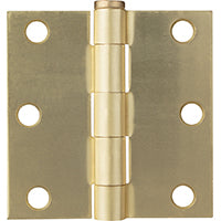 ProSource BH-BS03-PS Square Corner Door Hinge, Steel, Satin Brass, Loose Pin, 180 deg Range of Motion