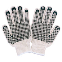 Diamondback FO809PVD2 Knitted Work Gloves with PVC Dots, One-Size, Ribbed Knit Wrist, 60% Cotton 40% Polyester, Natural White