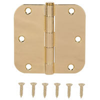 ProSource BH-102PB-PS Door Hinge, Steel, Bright Brass, Loose Pin, 180 deg Range of Motion, Screw Mounting