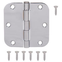 ProSource BH-102CH-PS Door Hinge, Steel, Chrome, Loose Pin, 180 deg Range of Motion, Screw Mounting