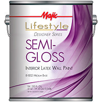 Majic Paints 8-1832-1 Wall Paint, Semi-Gloss, Semi-Gloss Medium Base, 1 gal Can