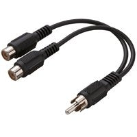 Zenith AY1003RCAMF RCAM to RCA-Y Cable, 3 in L, 1 -Connector A, Male, 2 -Connector B, Female, Black