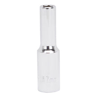 Vulcan MT6500661 Drive Socket, 7 mm Socket, 3/8 in Drive, 6-Point, Chrome Vanadium Steel, Chrome