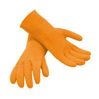 M-D 49142 Grouting Protective Gloves, One-Size, 13 in L, Rolled Cuff, Latex, Orange