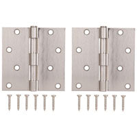 ProSource BH-502SN-PS Square Corner Door Hinge, Steel, Satin Nickel, Loose Pin, 180 deg Range of Motion