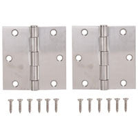 ProSource 20338SS-35S-DB-PS Square Corner Door Hinge, Steel, Brushed, Loose Pin, 180 deg Range of Motion