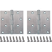 ProSource 20339SS-4S-DB-PS Square Corner Door Hinge, Steel, Brushed, Loose Pin, 180 deg Range of Motion