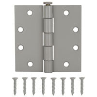 ProSource LR-017-PS Square Corner Door Hinge, Steel, Gray, Loose Pin, 180 deg Range of Motion, Screw Mount Mounting